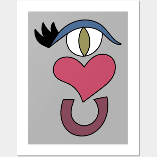 Cute Eye Love You Cartoon Text Art Posters and Art